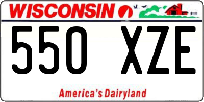 WI license plate 550XZE