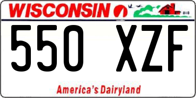 WI license plate 550XZF