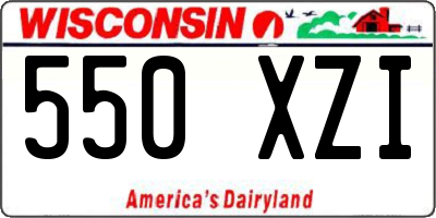 WI license plate 550XZI