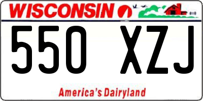 WI license plate 550XZJ