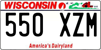 WI license plate 550XZM
