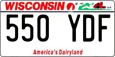 WI license plate 550YDF