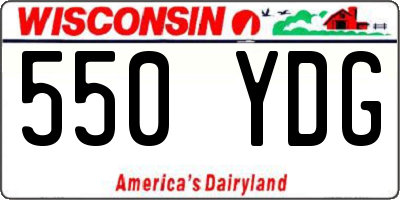 WI license plate 550YDG