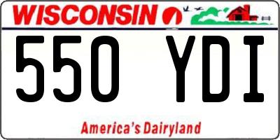 WI license plate 550YDI