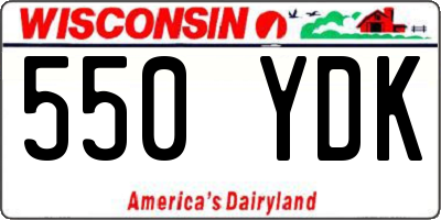 WI license plate 550YDK