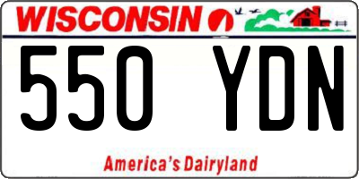 WI license plate 550YDN