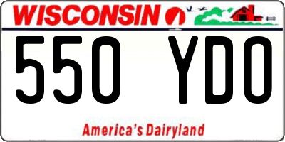 WI license plate 550YDO