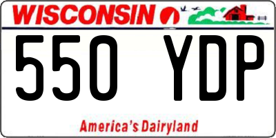 WI license plate 550YDP