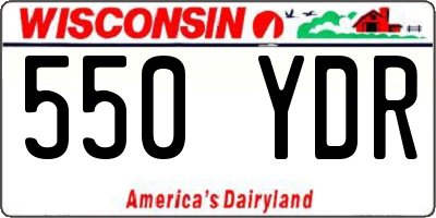 WI license plate 550YDR