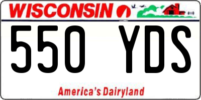 WI license plate 550YDS