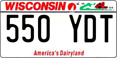 WI license plate 550YDT