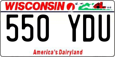 WI license plate 550YDU