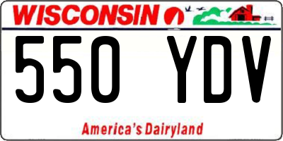 WI license plate 550YDV