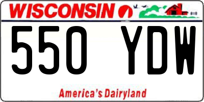 WI license plate 550YDW