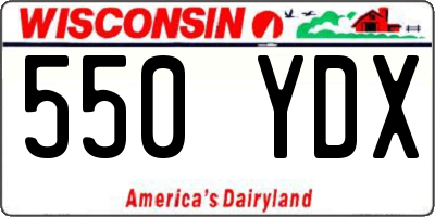 WI license plate 550YDX