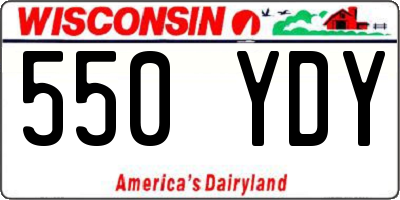 WI license plate 550YDY