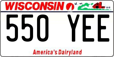 WI license plate 550YEE