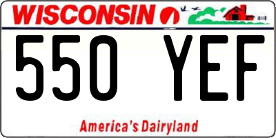 WI license plate 550YEF