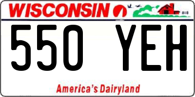 WI license plate 550YEH