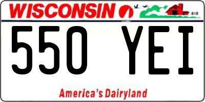 WI license plate 550YEI