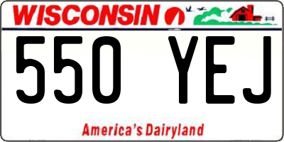 WI license plate 550YEJ