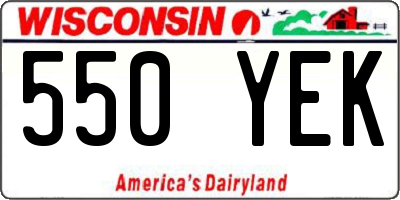 WI license plate 550YEK