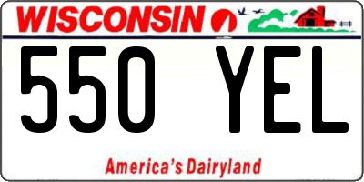 WI license plate 550YEL