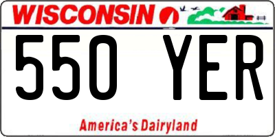 WI license plate 550YER