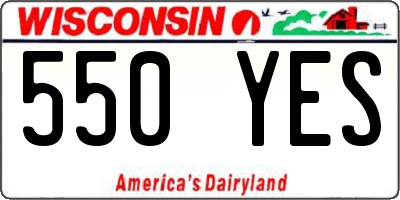 WI license plate 550YES
