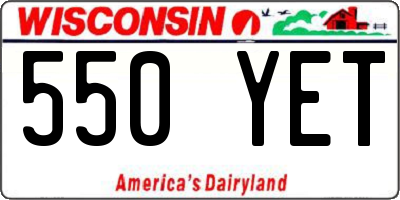 WI license plate 550YET