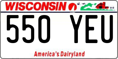 WI license plate 550YEU