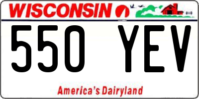 WI license plate 550YEV