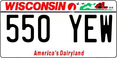 WI license plate 550YEW
