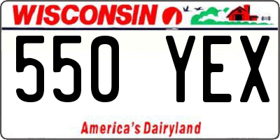 WI license plate 550YEX
