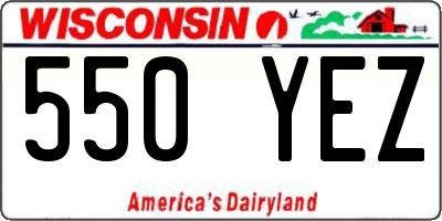 WI license plate 550YEZ