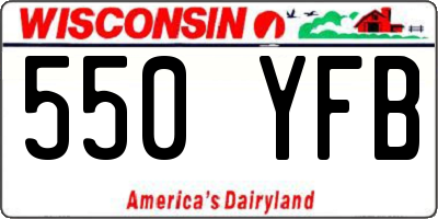 WI license plate 550YFB
