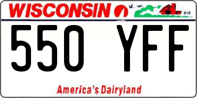WI license plate 550YFF