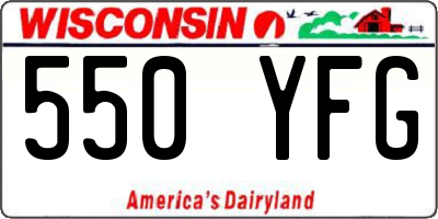 WI license plate 550YFG