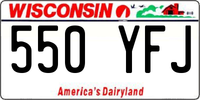 WI license plate 550YFJ