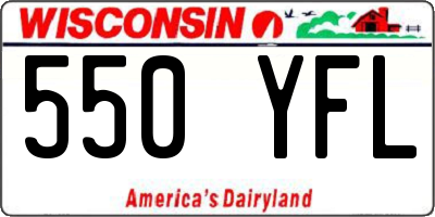 WI license plate 550YFL