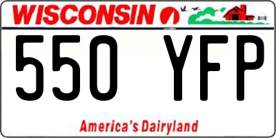 WI license plate 550YFP