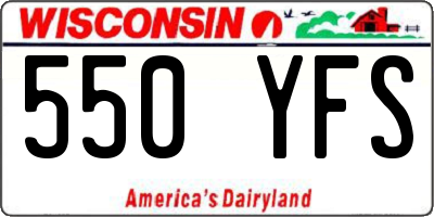 WI license plate 550YFS