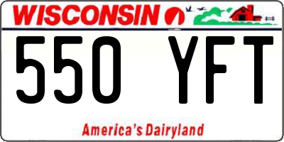 WI license plate 550YFT