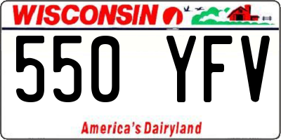 WI license plate 550YFV