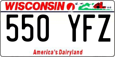 WI license plate 550YFZ