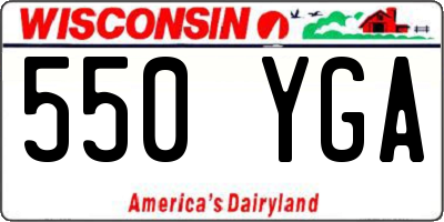 WI license plate 550YGA