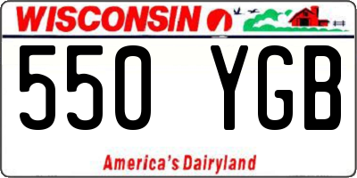 WI license plate 550YGB