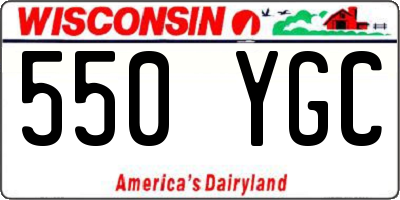 WI license plate 550YGC