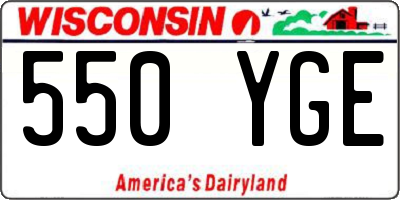 WI license plate 550YGE