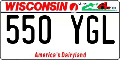 WI license plate 550YGL